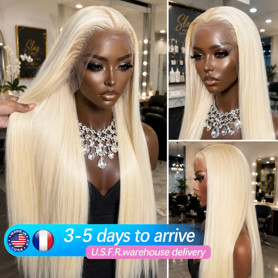 

40 Inch 13x4 13x6 HD Transparent 613 Honey Blonde Lace Front Human Hair Wigs Raw Brazilian Straight Lace Frontal Wig Remy Human Hair