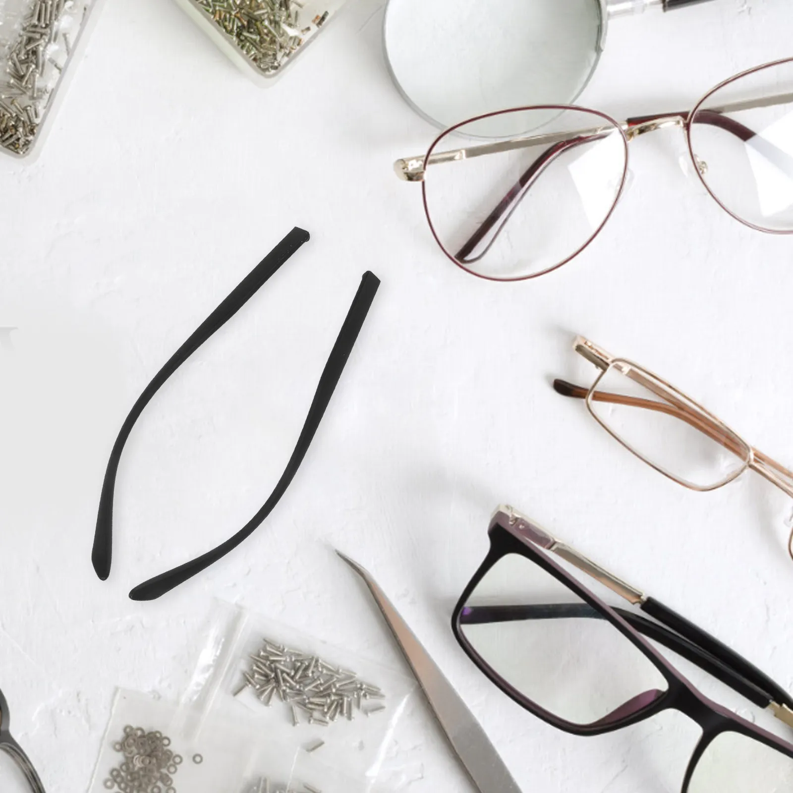 

Комплект из 1 пары элегантных черных сменных дужек для очков, универсальные, подходят для солнцезащитных очков, для ремонта очков, быстрое и надежное крепление