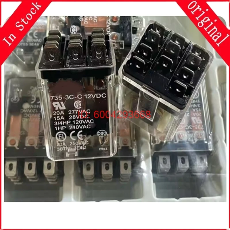 735-3C-C 735-3A-C 735-3A-F-C-T 12VDC 24VDC High Power Relay 20A 250VAC 11 Pins