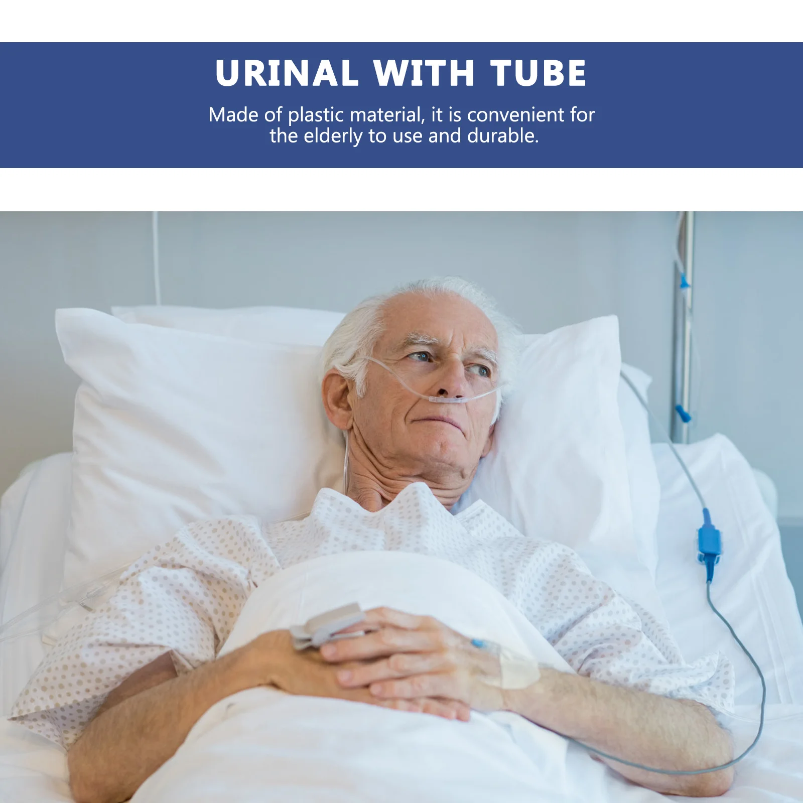 

1 set 1 Set Urinal Bottle Portable Urination Device For Elderly Men Urinal Funnel With Tube Compact Leakproof Design White