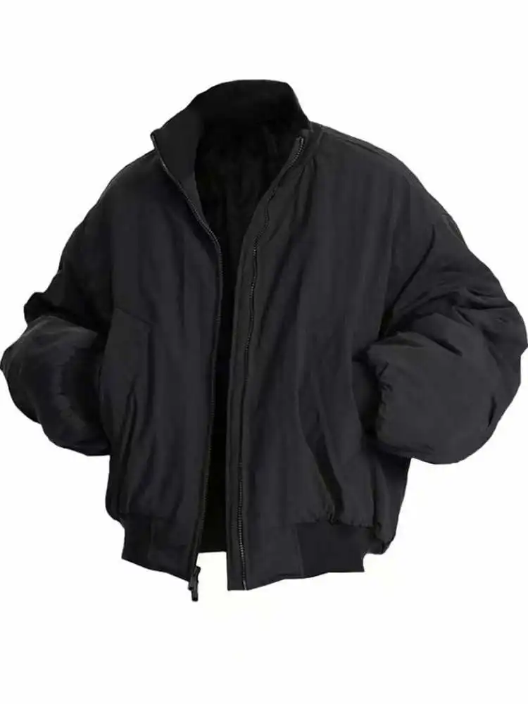 

Мужская куртка-бомбер в американском ретро-стиле с воротником-стойкой, на молнии, свободного кроя, из хлопка, повседневная, модная верхняя одежда для молодежи, популярная модель