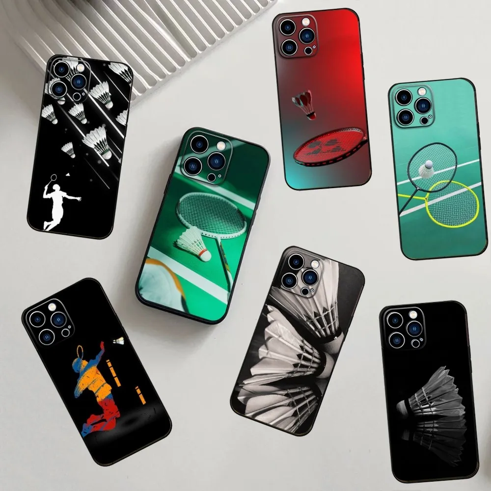 

Badminton Sport badminton Phone Case For iPhone 16,15,14,13,12,11,Pro,X,XS,Max,XR,Plus,Mini Soft Silicone Black Shockproof TPU