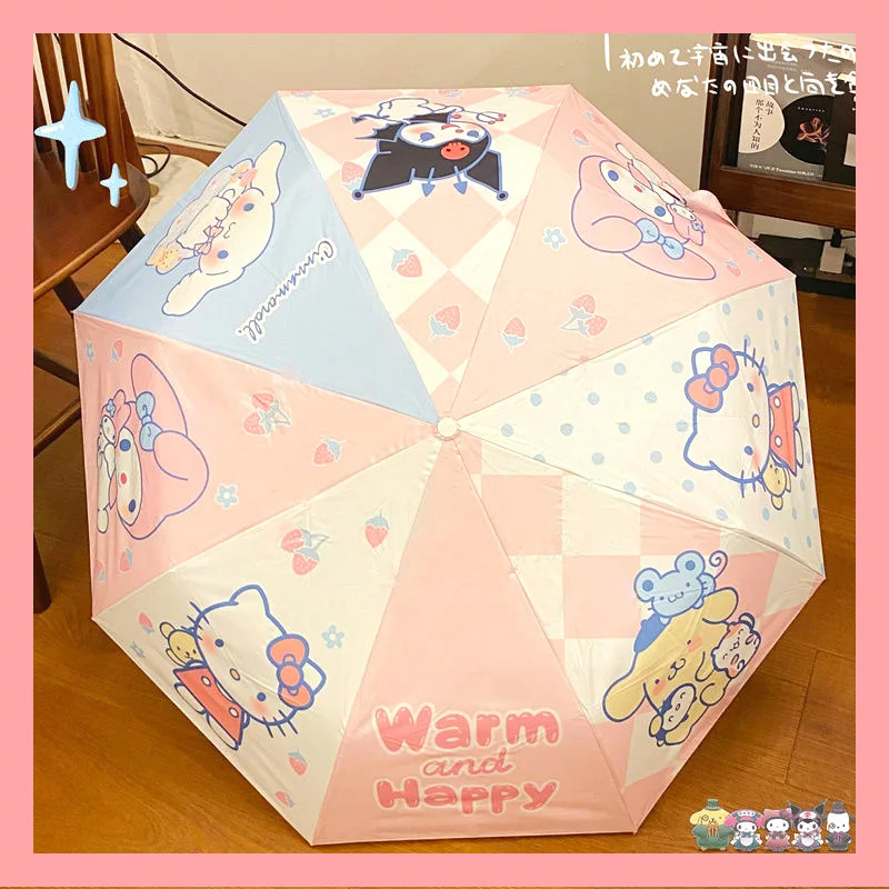 

Hello Kitty My Melody Kuromi Sanrio Kawaii Sun Umbrella Girl Heart Cute Cartoon Cinnamoroll Protects Against Uv Rays Kid Gift