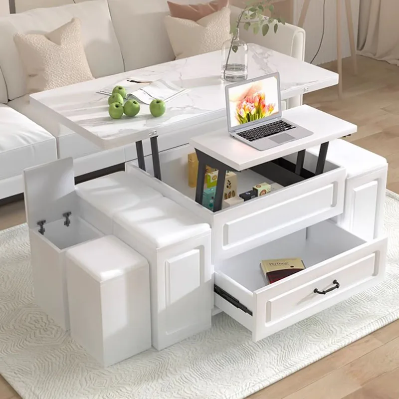 Square Clear Coffee Tables Storage Drawers Aesthetic Hotel Low Nordic Coffee Table Minimalist Floor Mesa Auxiliar Home Furniture