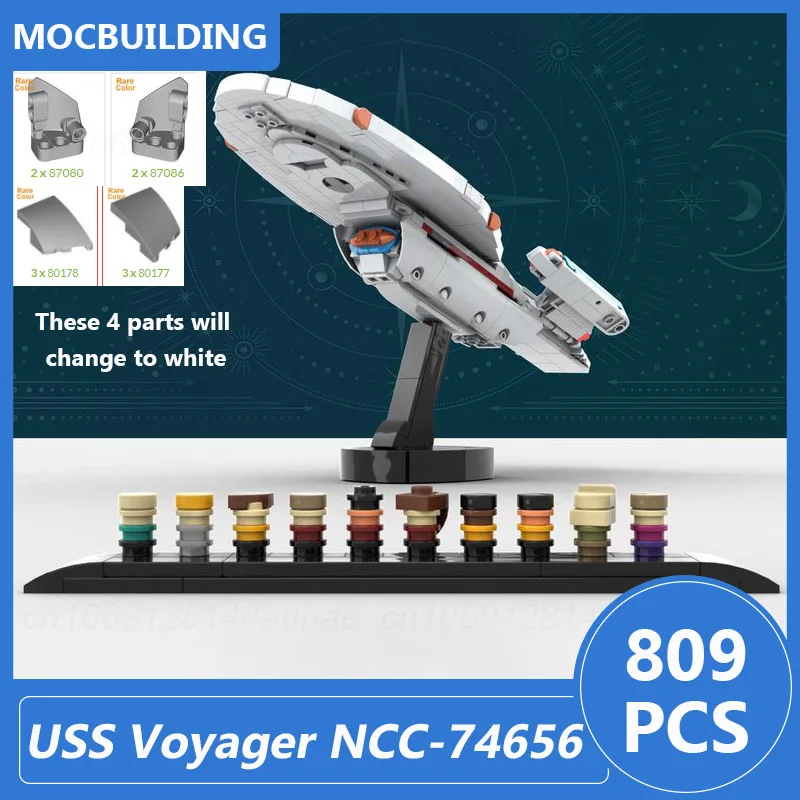 USS Voyager NCC-74656 Model Moc Building Blocks Diy Assemble Bricks Space Educational Creative Collection Xmas Toys Gifts 809PCS