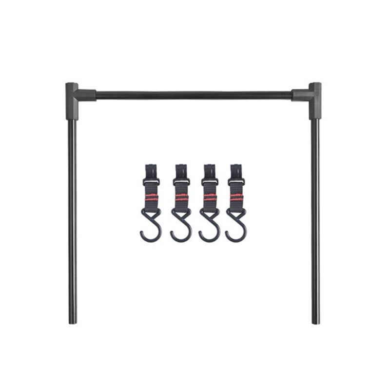 

652F Camping Lantern Stand Foldable Cookware Hanging Rack Camping Hanging Rack Camping Cookware Shelf with Hooks