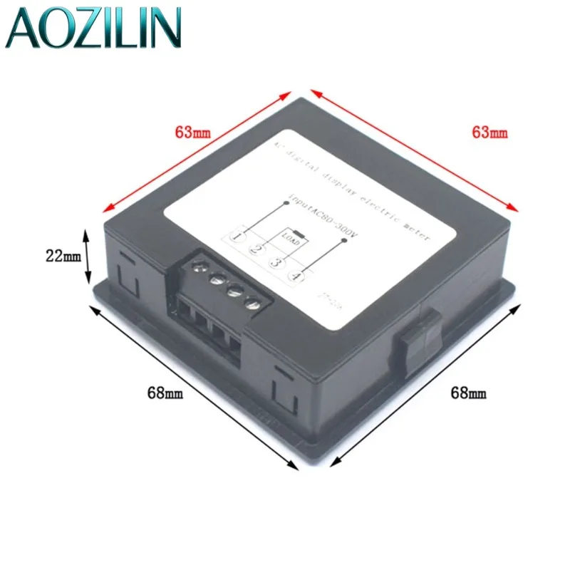 AOZILIN 10Pcs LCD Digital AC Monitoring Meter AC80-300V 20A Voltmeter Ammeter Energy Power Measuring Instrument