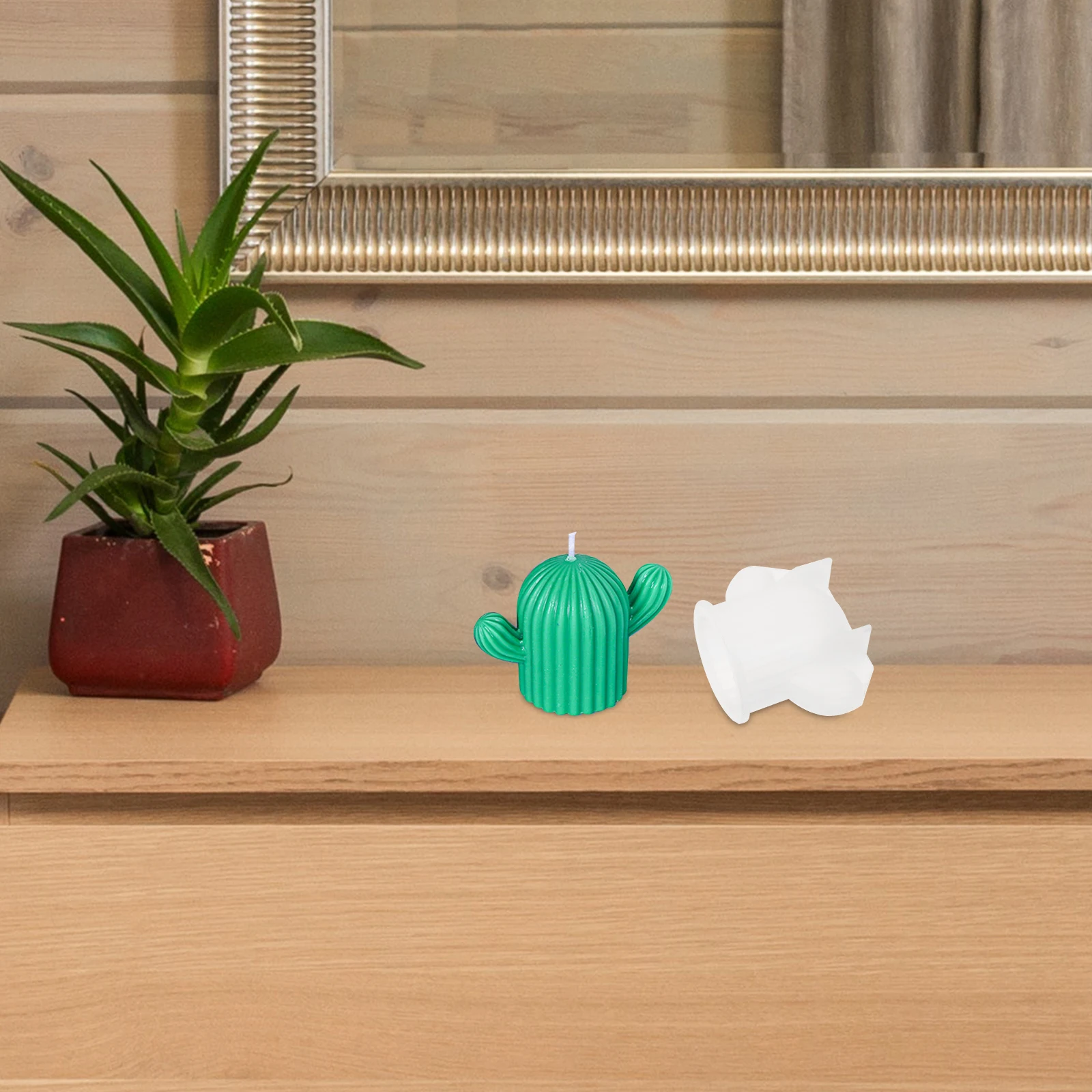 

2 Pcs Cactus Shaped Silicone C Molds for DIY H made Scented C les Gifts Compact Space Saving Durable Design