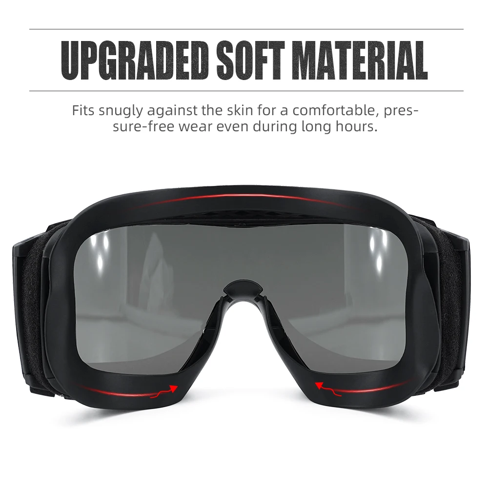 High Impact Resistant Goggles Durable Tactical Protective Goggles with 2.5 mm Thick Protective Lens