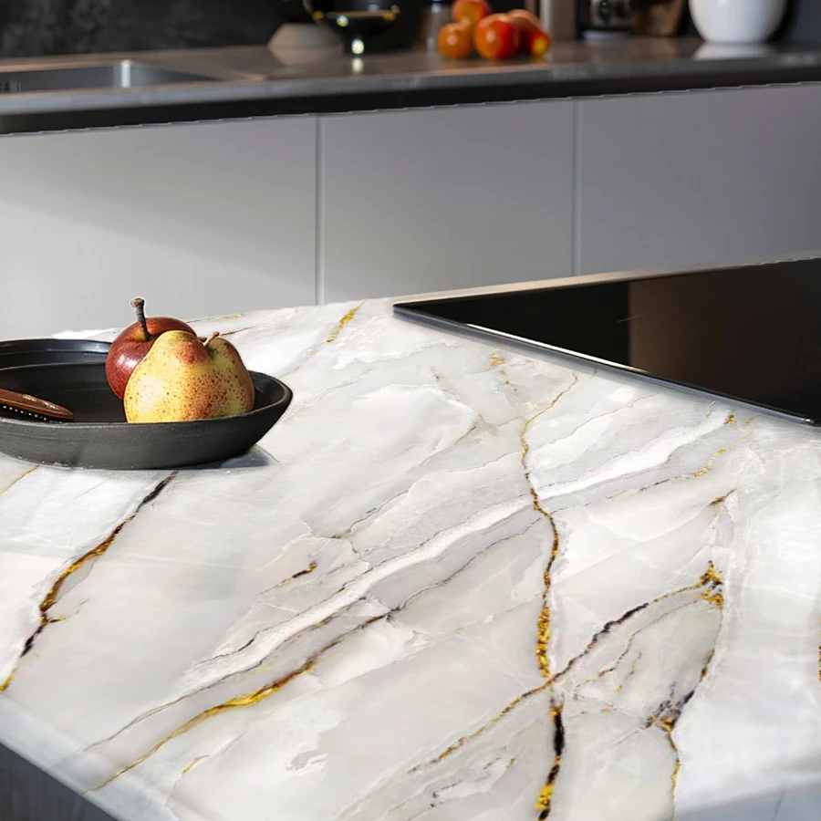 40cm Marble Pattern Self-Adhesive Wallpaper Waterproof PVC Contact Paper for Bathroom Kitchen Cabinet Countertop Decor