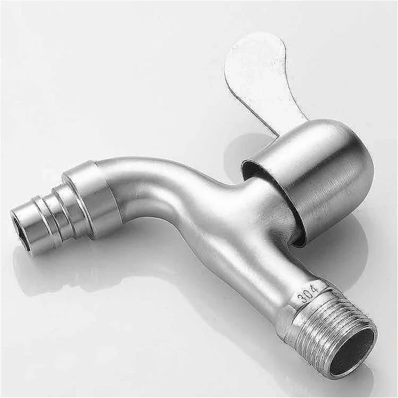 Stainless Steel Faucet Single Outlet Faucet Bathroom Accessories Washer Faucets Washing Machine Faucet for Household Improvement