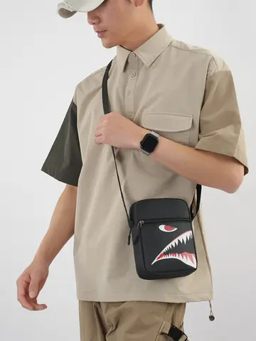 Men's Casual Oxford Shoulder Bag - Unisex Crossbody Phone Pouch with Adjustable Strap (Travel Waist Pack & Chest Bag)