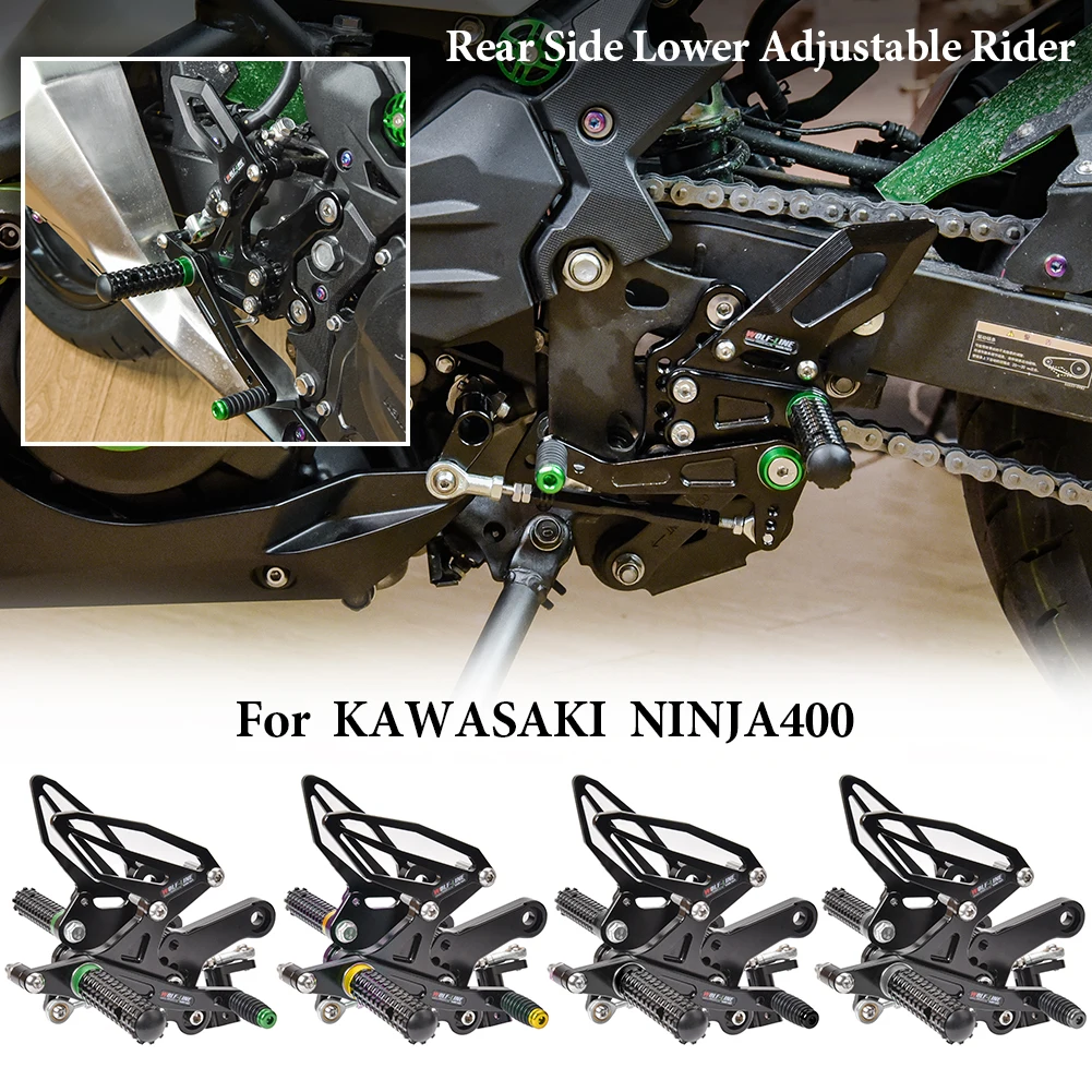 Ninja 250 Adjustable Rear Set Rearsets For Kawasaki Ninja400 2018-2022 2021 2020 2019 Footrest Foot Pegs Motorcycle Accessories