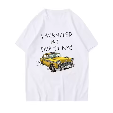 Funny Tshirt Women I Survived My Trip To NYC Print Tops Casual Streetwear Fashion T Shirt Tees
