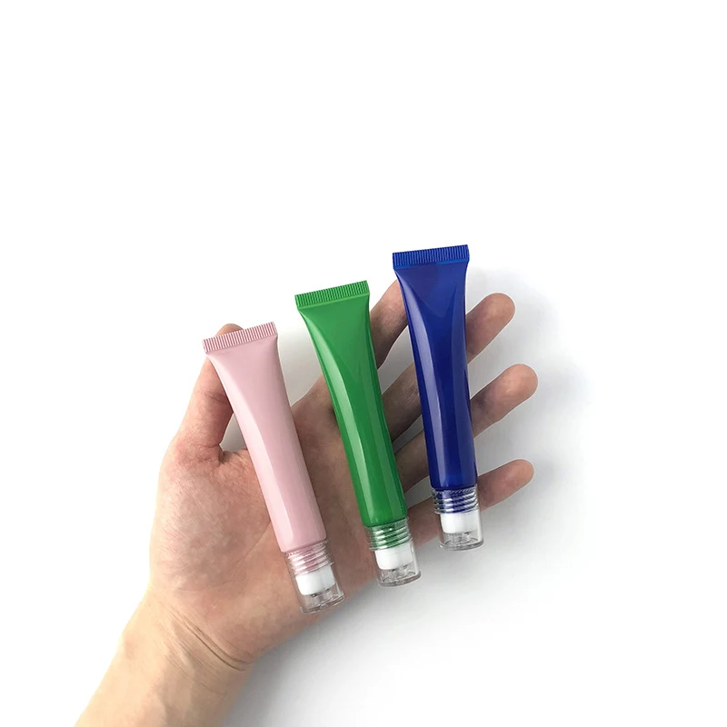 개별 포장된 로션 파우치 5가지 색상 지속 가능한 뷰티 옵션 빈 여행용 용기 20ml 얼굴 크림 용기 뚜껑 포함