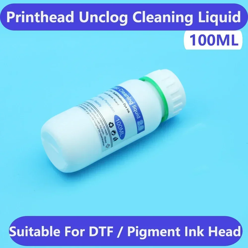 

XP600 i3200 100ML Printhead Cleaning Liquid Cleaner Unblock DTF Sublimation Pigment Eco Solvent UV Ink Print Head Clean Unclog