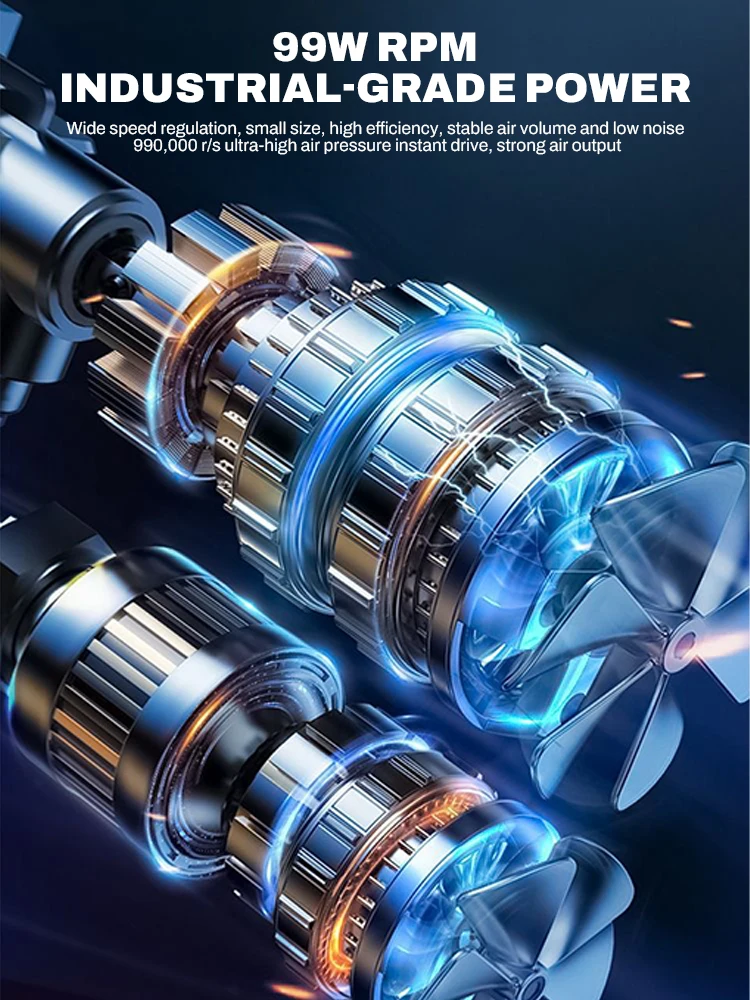 990000 دورة في الدقيقة مروحة نفاثة LED الإضاءة منفاخ قوي تنظيم السرعة اللانهائية تهب/شفط فرش منفضة منفاخ لتنظيف السيارة #4