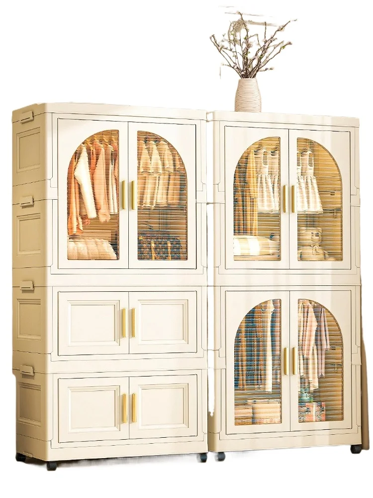 

Children's wardrobe installation-free clothes storage cabinet bedroom simple plastic locker household rack