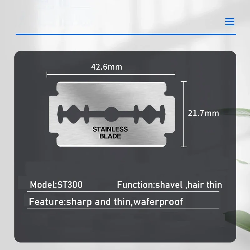 Pisau cukur rambut 10/20 buah, pisau keamanan tukang cukur Stainless Steel pemangkas rambut penipis, pisau cukur Salon