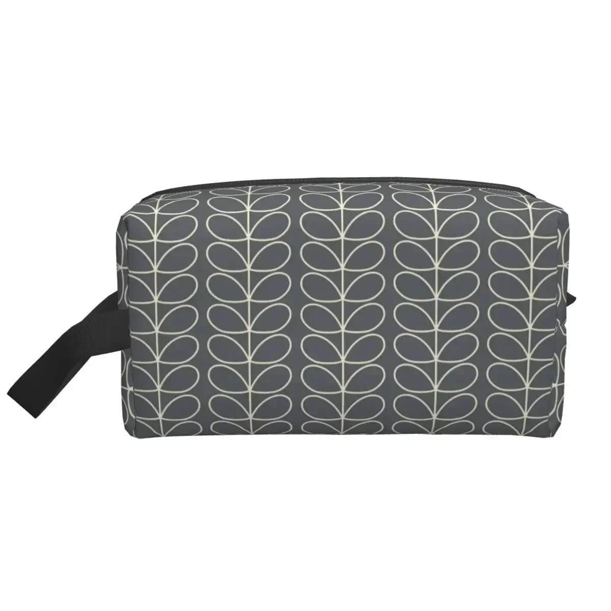 Linear Stem Grey Orla Kiely Pattern Travel Cosmetic Bag for Women Toiletry Makeup Organizer Lady Beauty Storage Dopp Kit