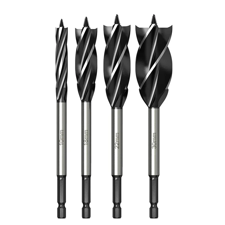 10-35Mm Gỗ Xoắn Bộ Mũi Khoan Dài 4 Khe Cắm 6.35Mm Vít Carbide Mũi Khoan Lỗ thấy Cho Cửa Gỗ Làm Khe Dụng Cụ