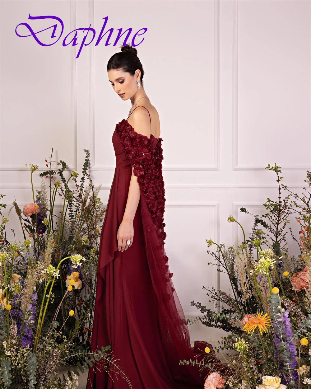 

Customized Graceful Chiffon Evening Dress Exquisite Court Train Prom Dresses Temperament Spaghetti Straps Special Occasion Gowns