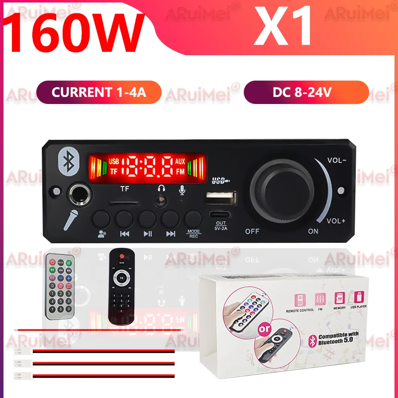 

Amplificateur Audio DIY 160W Stéréo - Bluetooth 5.0 MP3 Lecteur USB/TF/SD - Décodage FLAC/APE/WAV - Radio FM