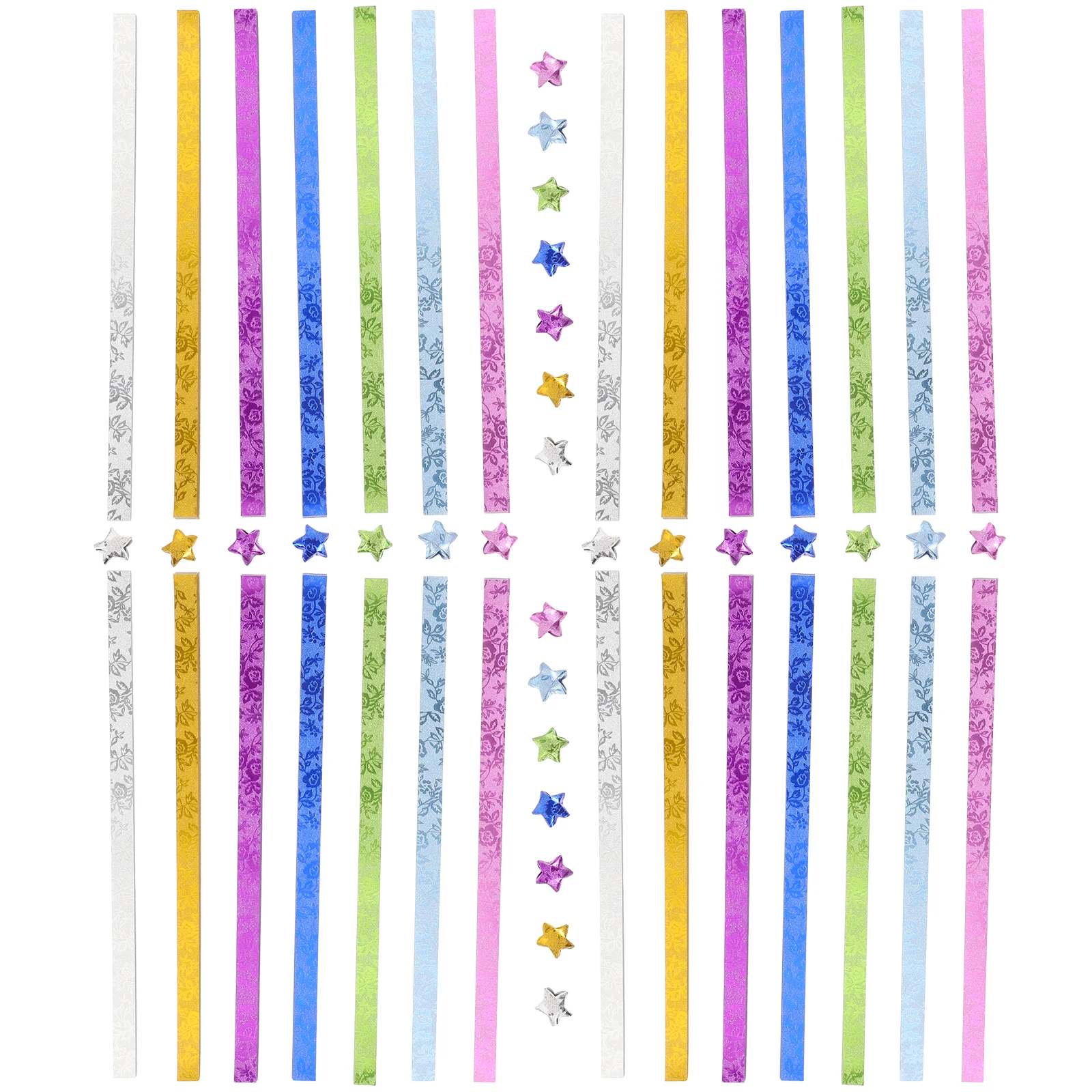 

140pcs Origami Paper Lucky Star Strips Decorative Craft Material Glitter Rose Gold DIY Party Supplies Handmade Art