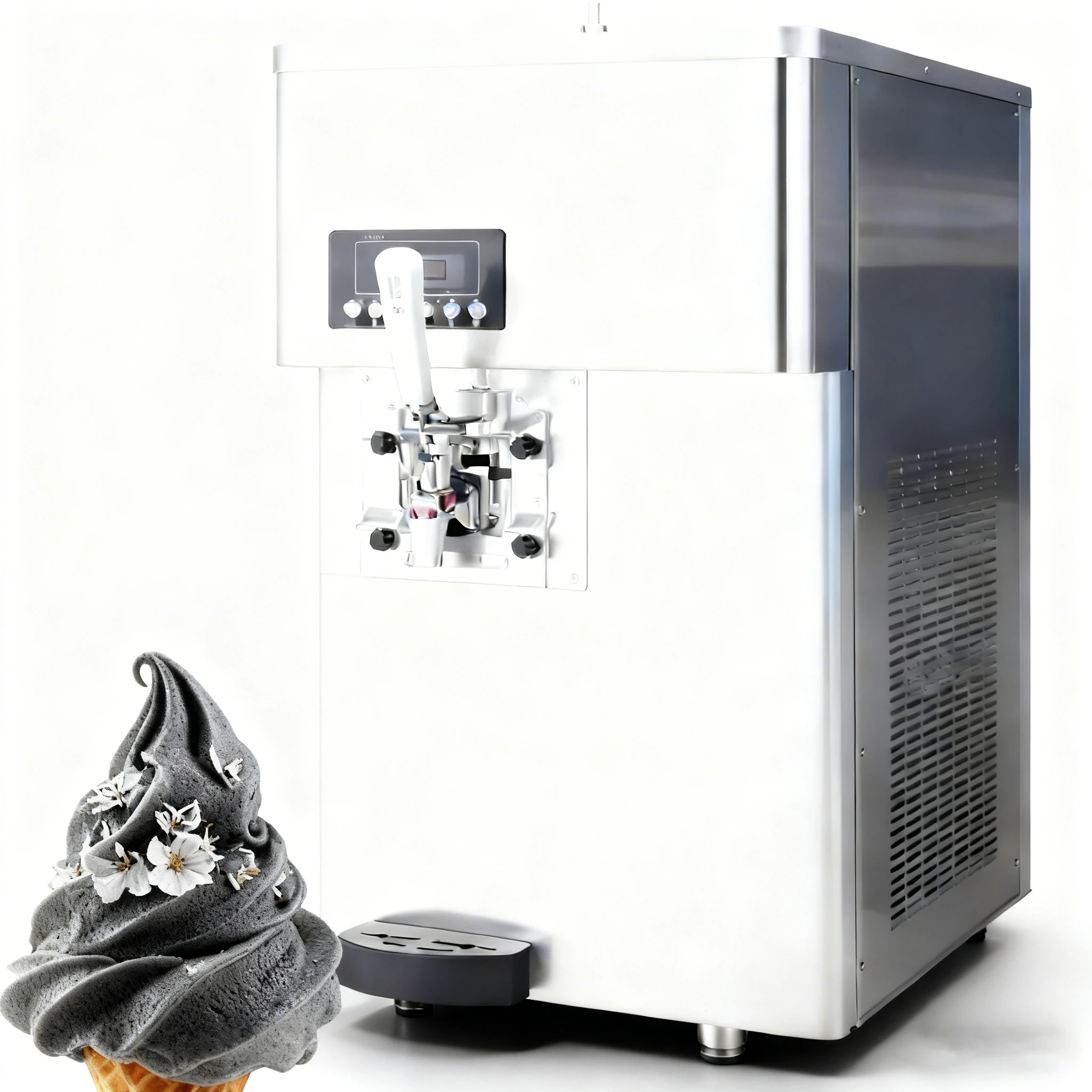 Commercial Fully Automatic Stainless Steel Milk-Based Soft Ice Cream Machine Single Flavor Small Ice Cream Machine