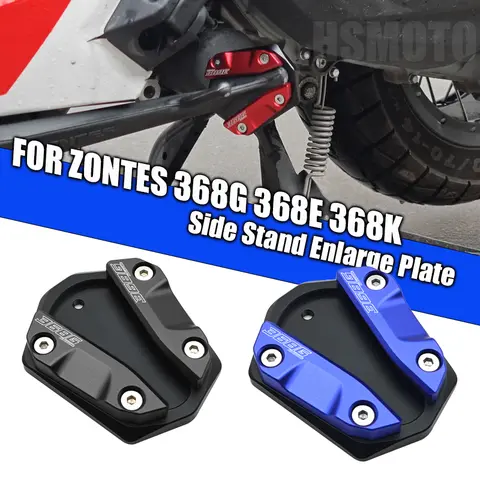 ZONTES 368G 368K 368E 368 K E G 400G 368 G 사이드 스탠드 확장 플레이트 킥스탠드 연장용 오토바이 액세서리 CNC 알루미늄