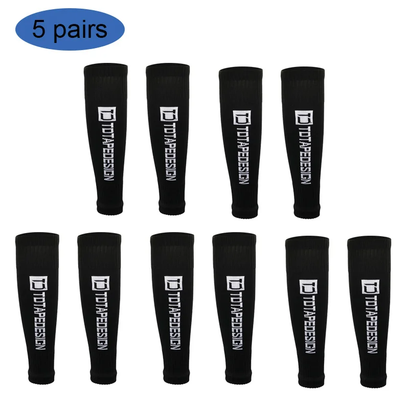 5 pairs New Football Socks Shin Pads Leg Cover Men Women Grip Cutsocks