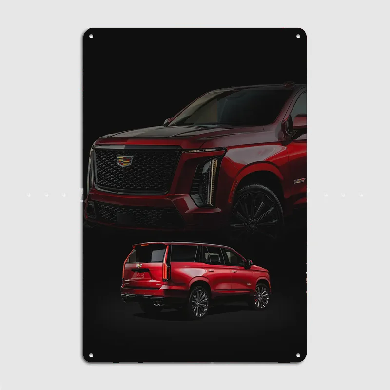 Red V-Series 25 Escalade Poster Metal Custom Sign Indoor Decor Pub Car Club Room Decoration Bar Posters Home Wall Decor