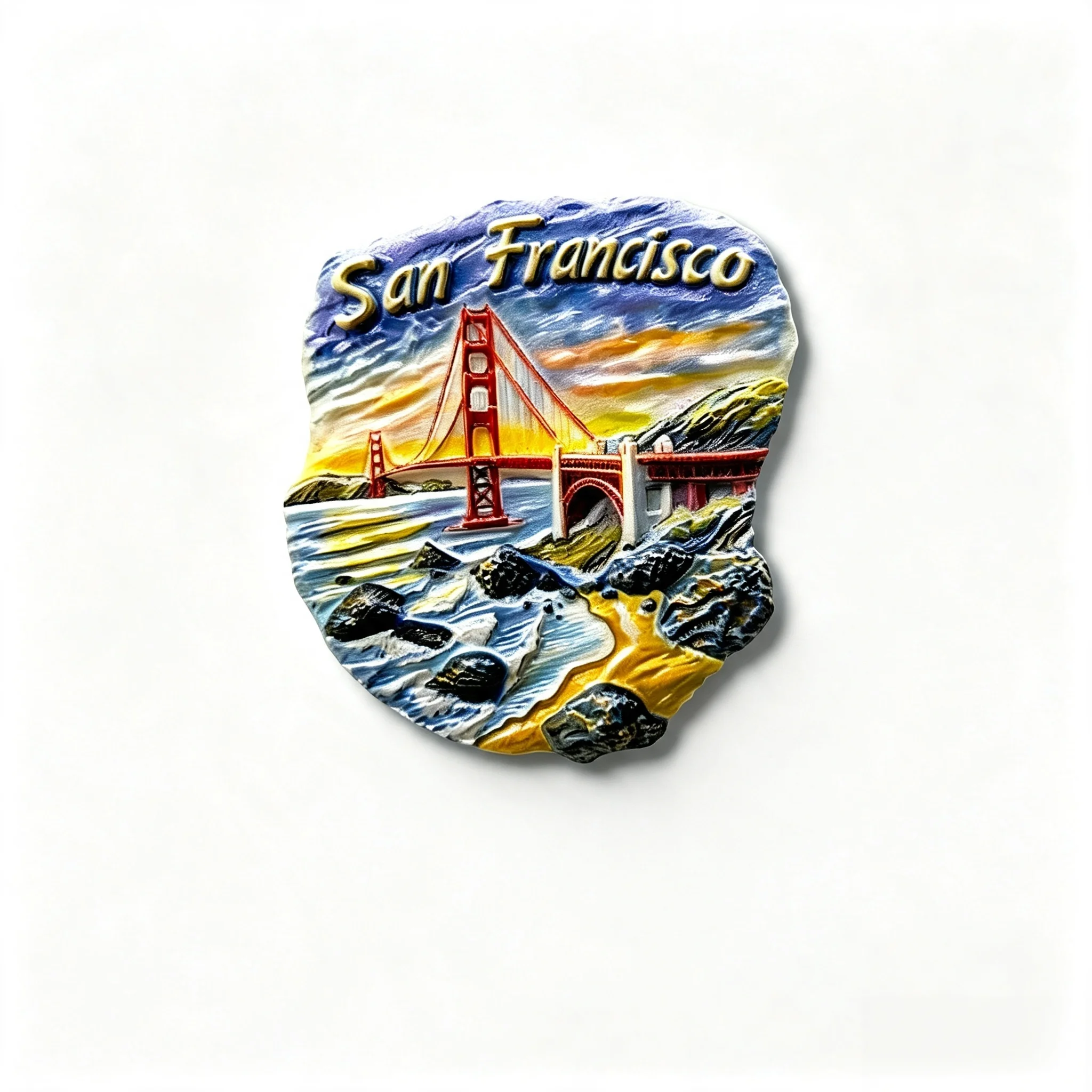 San Francisco Golden Gate Bridge 3D Resin Fridge Magnet USA Tourist Souvenir Refrigerator Magnetic Sticker Home Decoration