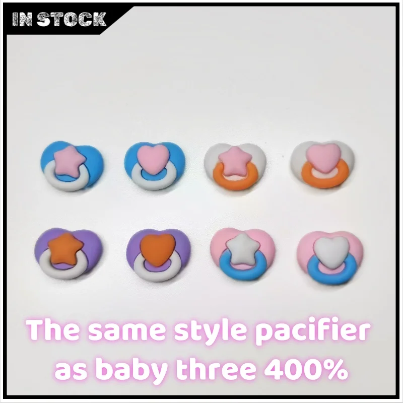 

In Stock Baby Three 400% Same Style Pink Purple Blue Pacifier Doll Decoration Cute Mini Dummy Accessories Diy Toys Miniatures