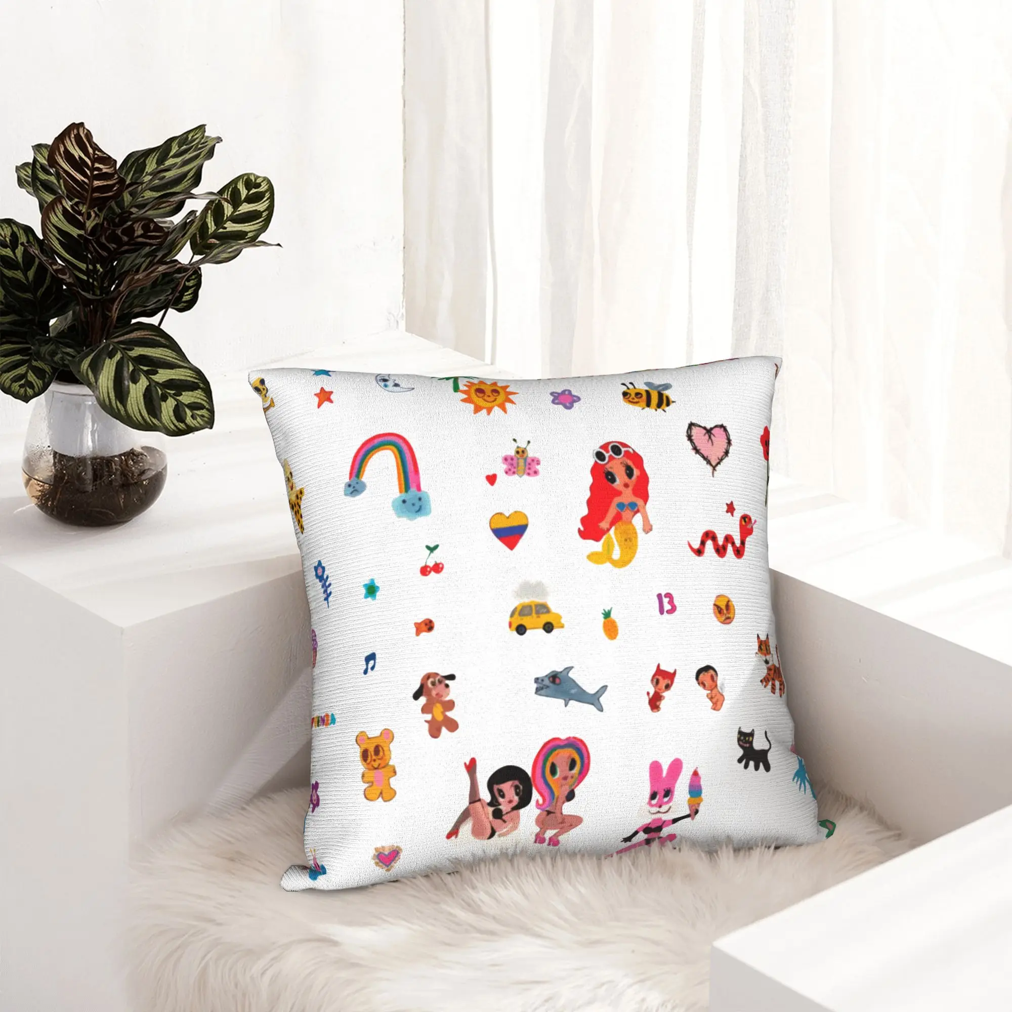Karol G Pillowcase Soft Fabric Cushion Cover Decorations Music Manana Sera Bonito Pillow Case Cover Home Square 45*45cm