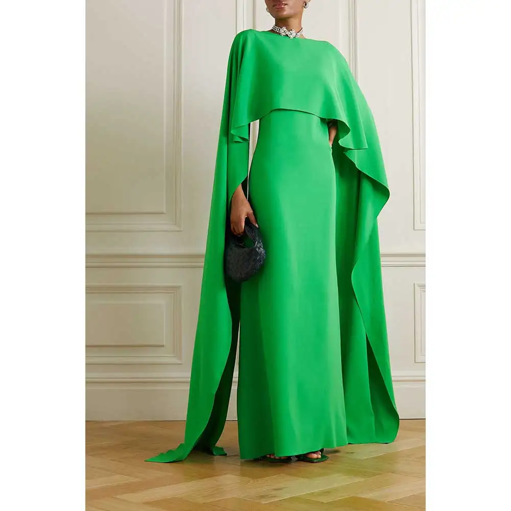 YUMDAI Gorgeous Green Smock Evening Gown Ladies Special Occasion Formal Dress Saudi Arabian Wedding Party Shawl Dress 2024