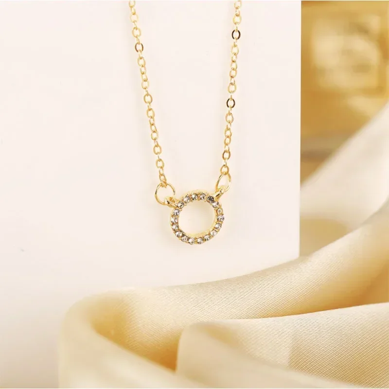 Delysia King 2021 new geometric clavicle chain creative retro simple full circle necklace