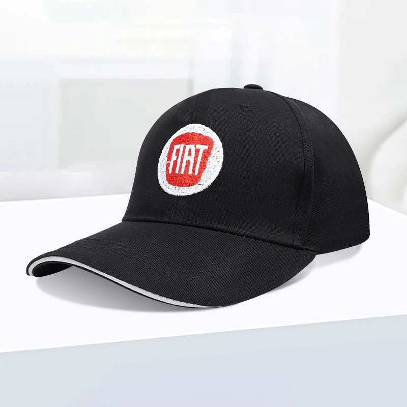 

Fiat Car Logo Adjustable Baseball Hat Outdoor Duck Tongue Cap For Fiat 500 Abarth Punto Panda Doblo Stilo Bravo Freemont Ducato