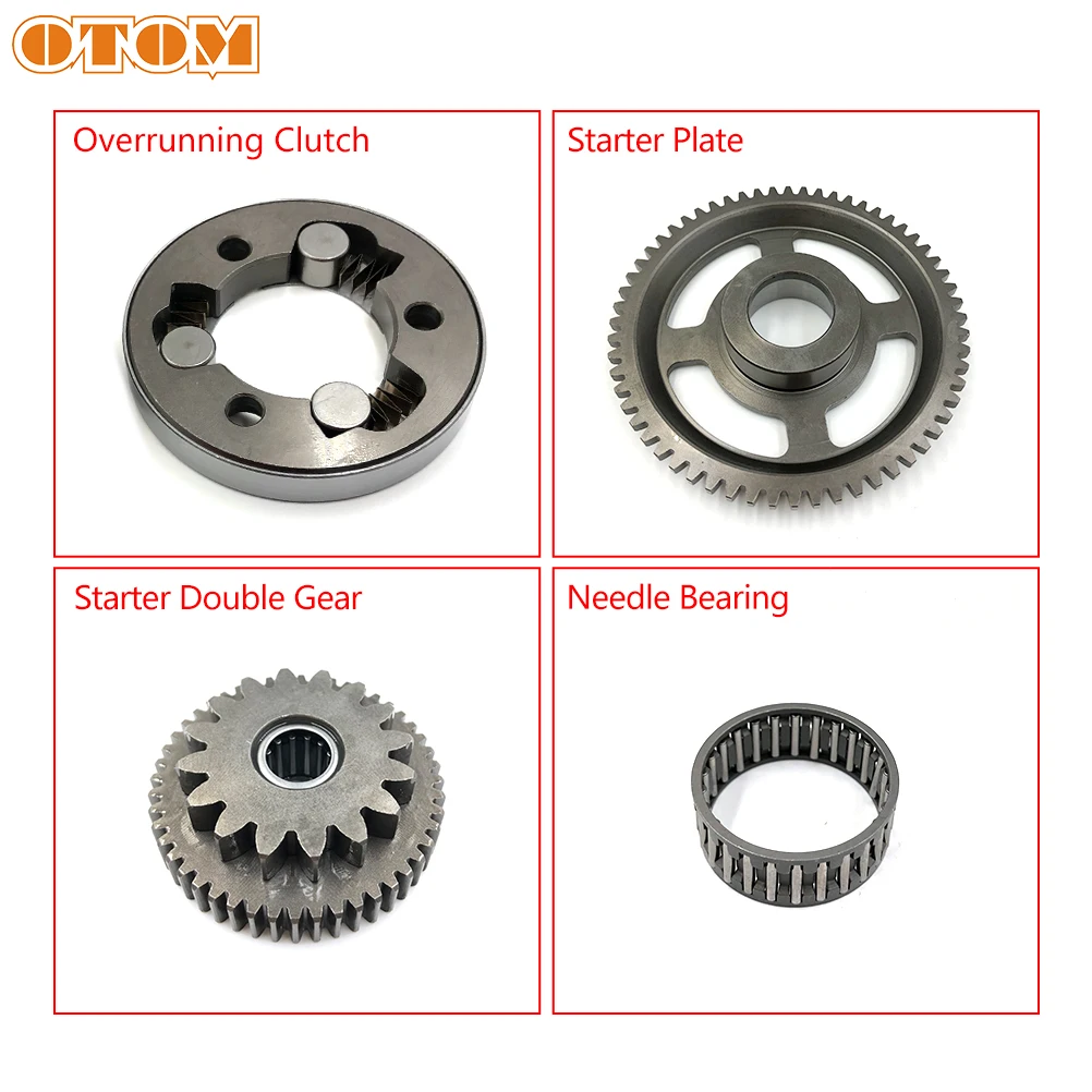 OTOM Motorcycle Starter Clutch Gear Assy Start Dual Sprocket Needle Bearing Shaft For YAMAHA DT230 LONCIN MT250 Engine Parts
