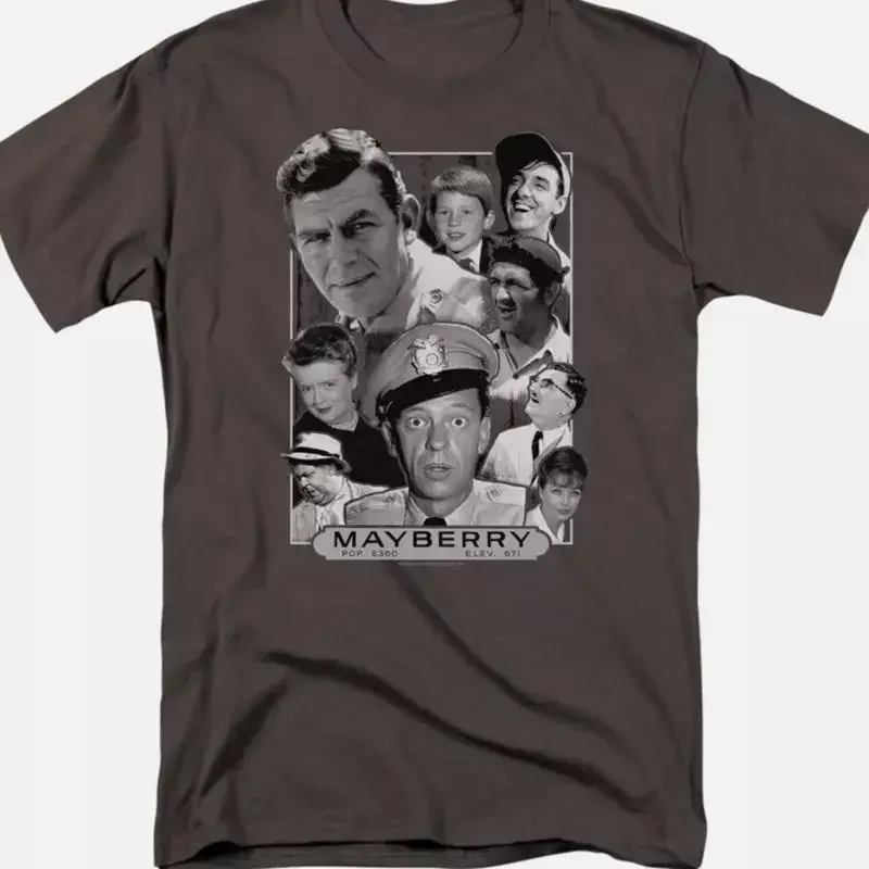 Andy Griffith Show Mayberry T Shirt Mens Licensed Classic TV Merch Charcoal