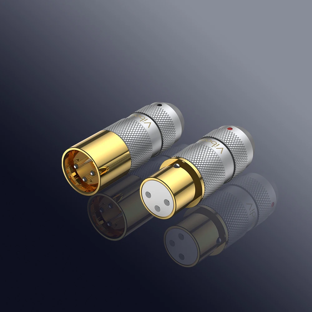High Quality Viborg XF202G XM202G pure copper 24K Gold plated XLR male female Plug Hifi Audio Cable XLR Balance 3Pins Connector