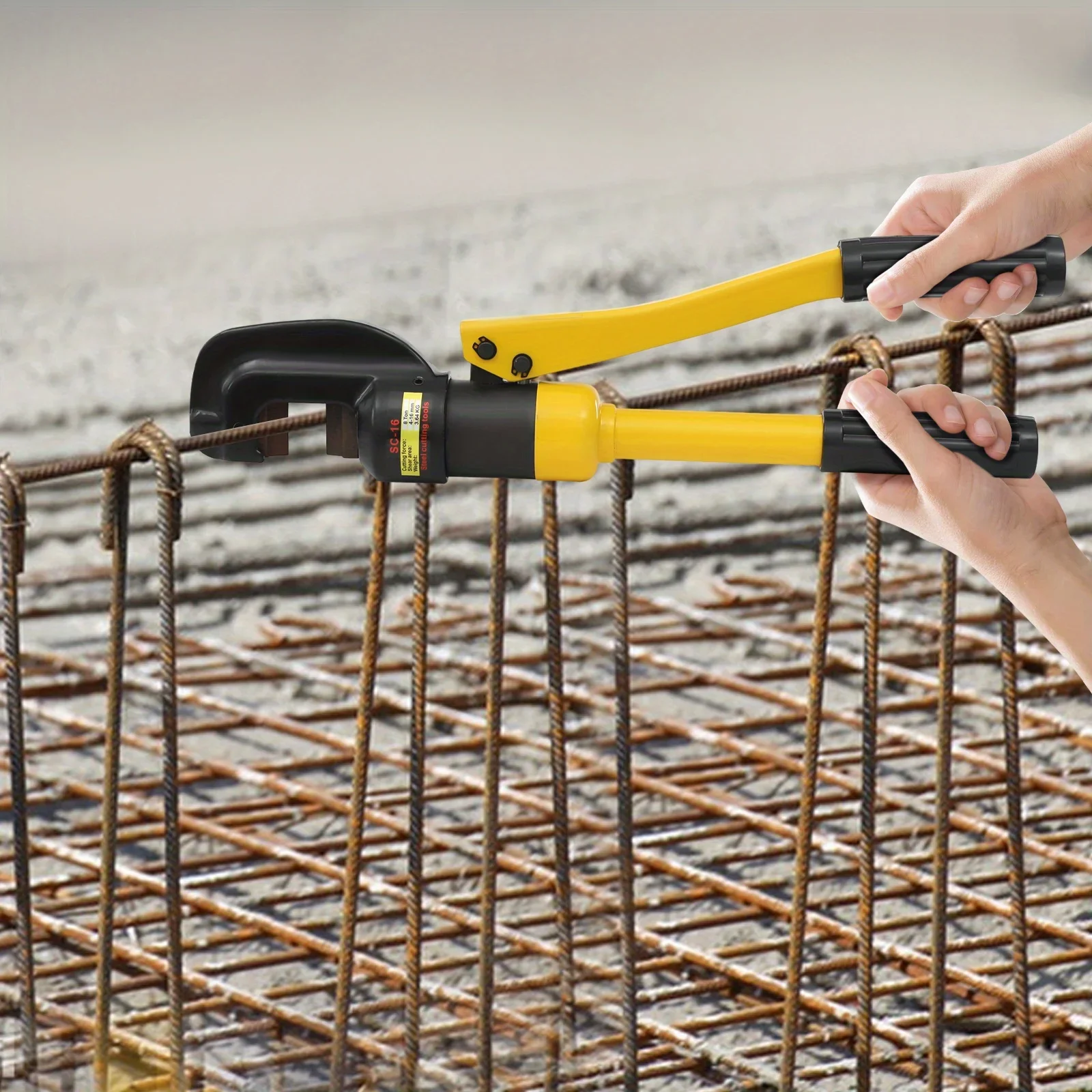 [Hydraulic Rebar Cutter] 1pc Compact Hydraulic Rebar Cutter - 0.2-0.6in Cutting Range - High Strength Portable for Construction