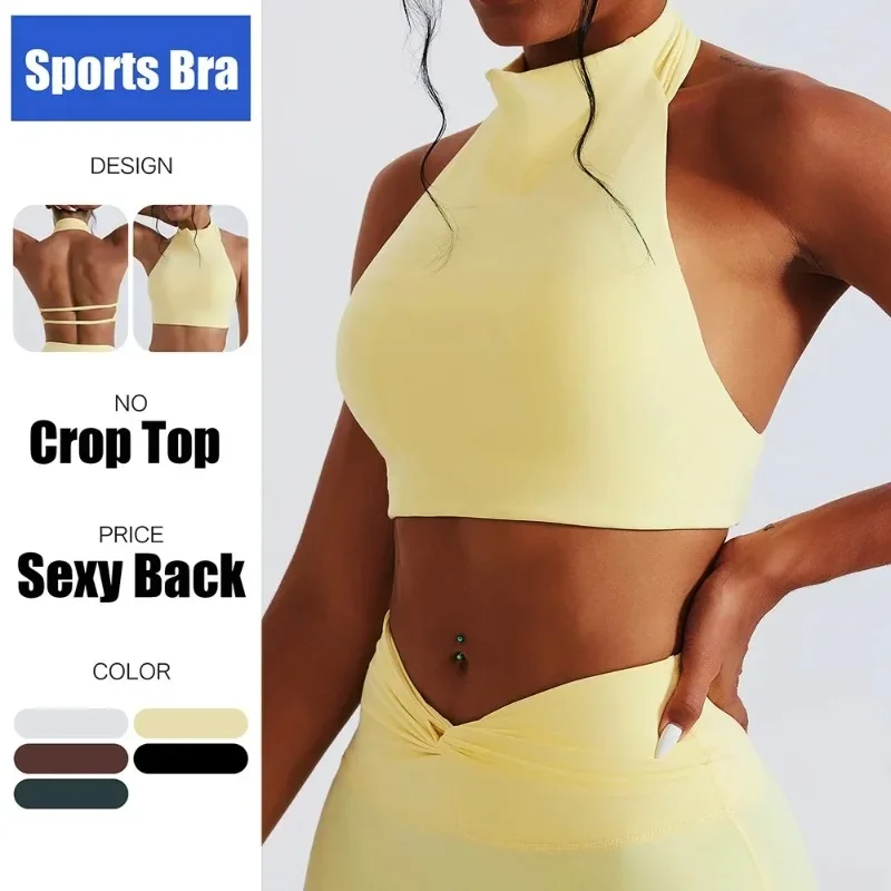 

Backless Yoga Crop Top for HOT Girls Fitness Sports Bra Women Workout Pilates Tank Vest Gym Training Shirt Sportswear