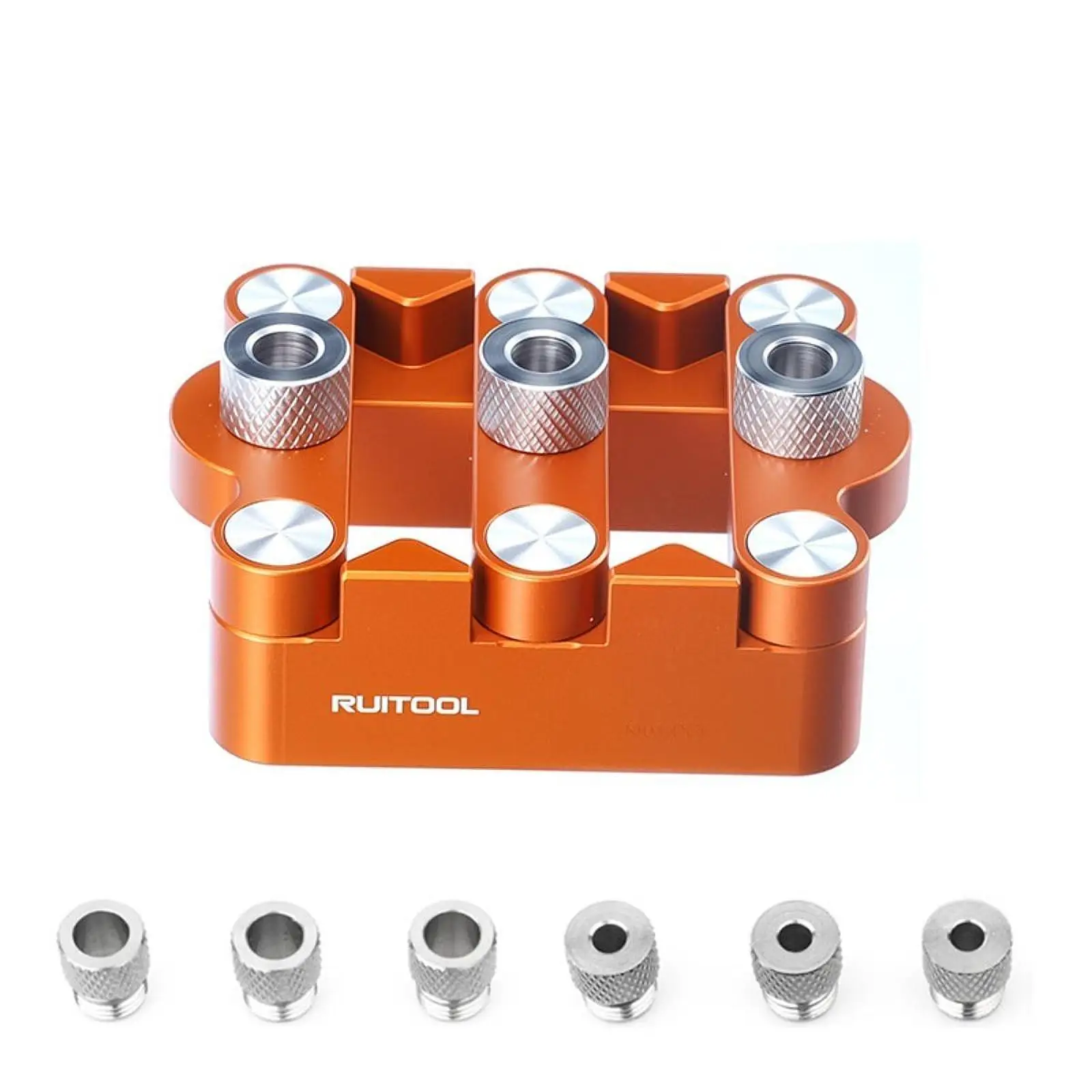 Self Centering Dowel Jig Puncher Accessory Aluminium Alloy with 6 Guide Bushings