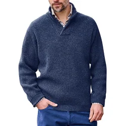 Suéter de punto informal para hombre y mujer, jersey de cuello en V, recortado largo, de alta calidad, de Color puro, para otoño e invierno, novedad