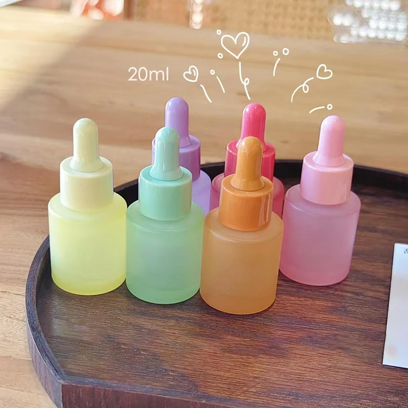 

10pcs 20ml Glass Essential Oil Bottles Frosted Dropper Bottle Pipette Bottle Serum Glass Bottle Vials