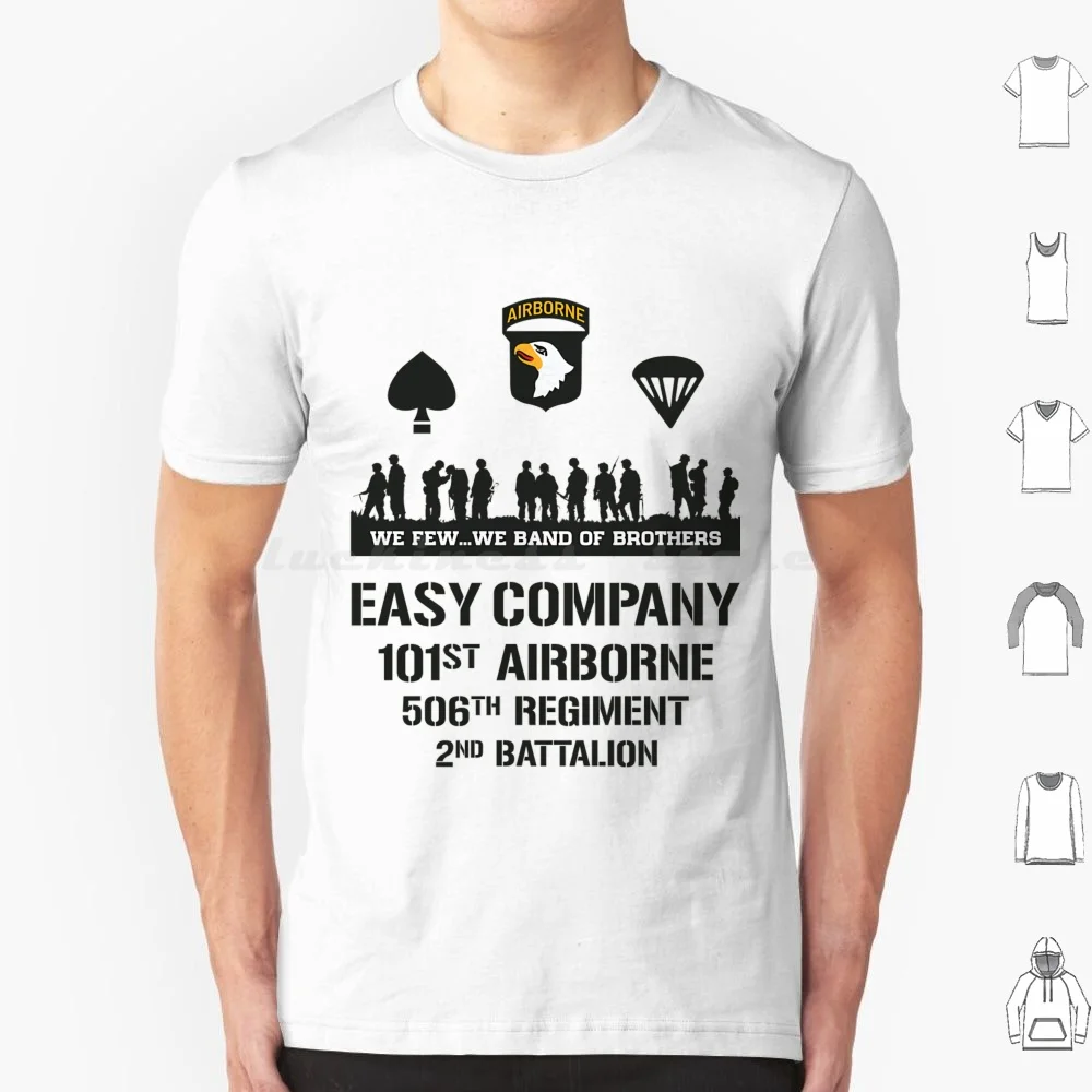 Easy Company-101st Airborne-506th Regiment-Band Of Brothers camiseta tamaño grande 100% algodón Band Of Brothers película Ww2 militar