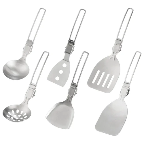 Utensilios de cocina plegables portátiles de acero inoxidable 304, utensilios de cocina multifuncionales para acampar al aire libre, pala para Picnic, cuchara