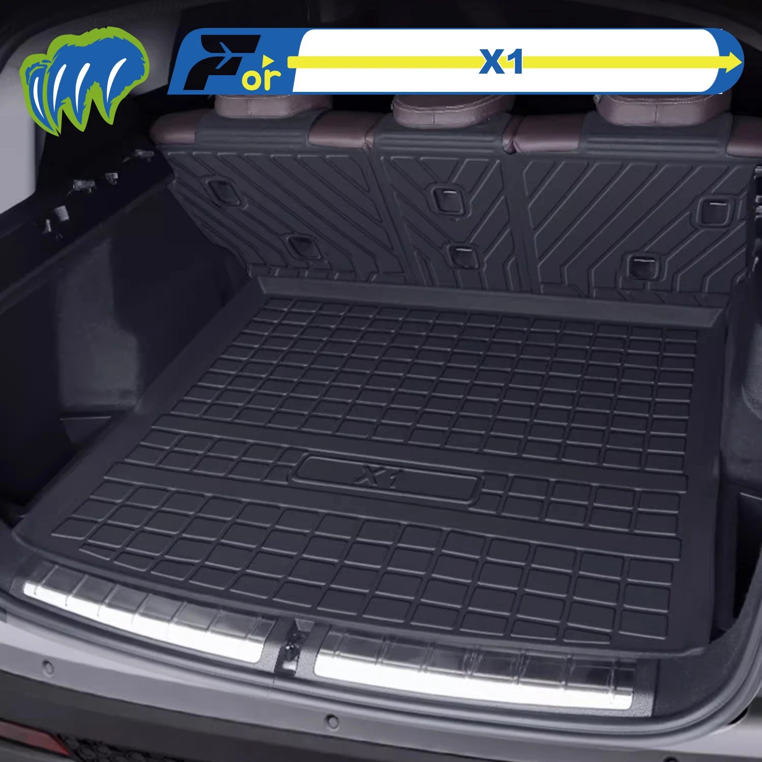 

For BmW X1 iX1 2012-2025 Custom Fit TPE Car Trunk Mat Cargo Mat 3D Shaped Laser Measured Trunk Liners Chair-back Protection Mat