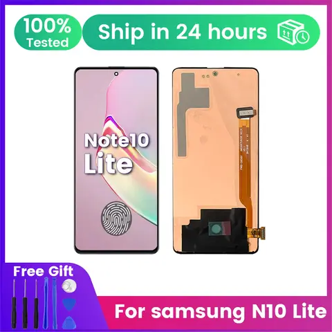 Screen for Samsung AMOLED Galaxy Note 10 Lite N770 N770F N770F/DS Lcd Display Digital Touch Screen with Frame Replacement